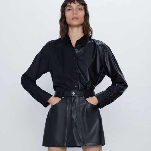 ✨✨Brand New Zara Faux Mini Leather Skirt✨✨ - Picture 2 of 8